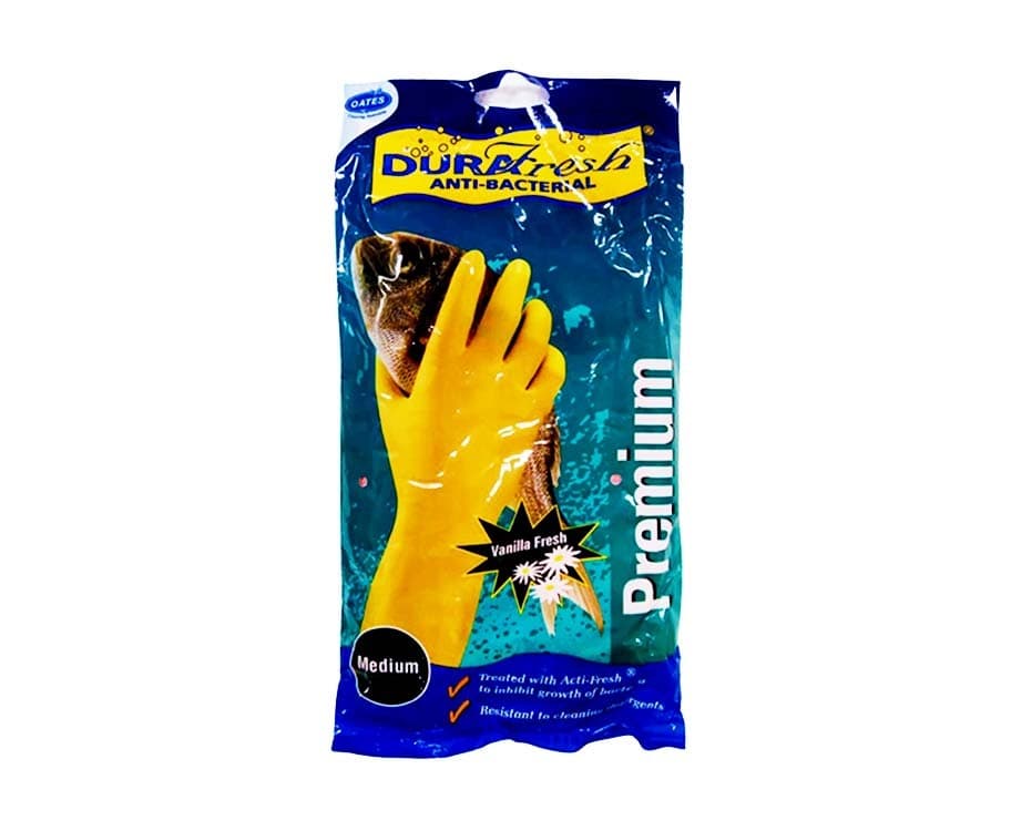 DuraFresh Anti-Bacterial Premium Rubber Gloves Medium