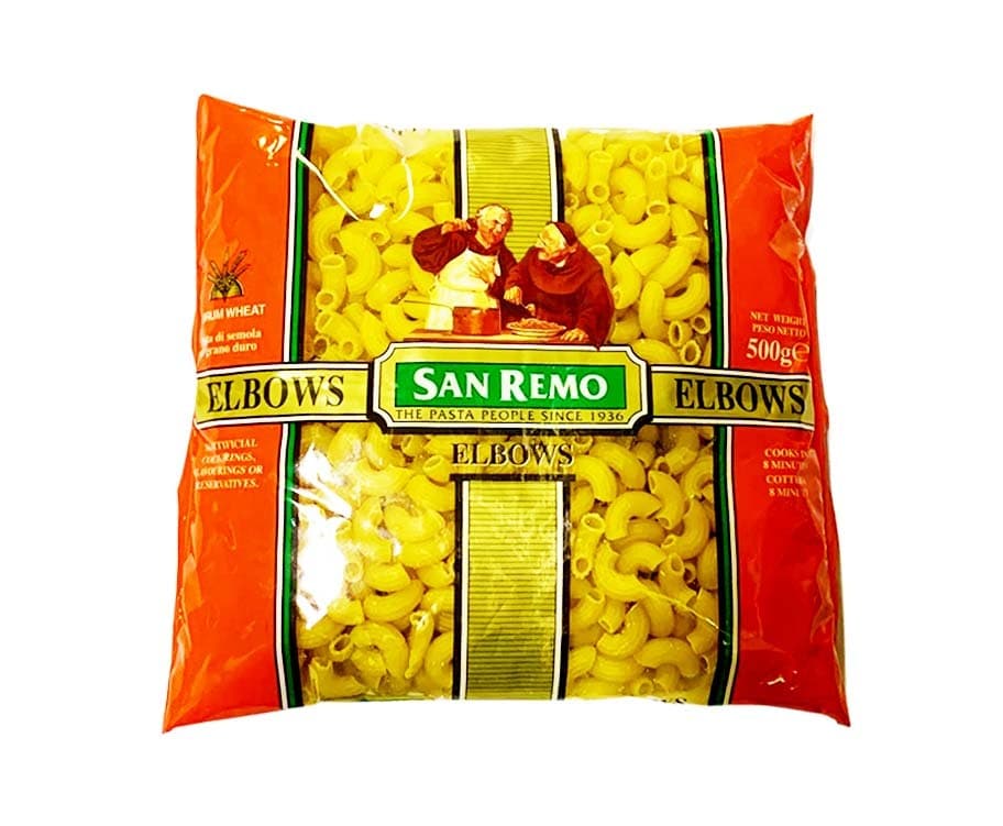 San Remo Elbows Durum Wheat Pasta Di Semola Di Grano Duro 500g