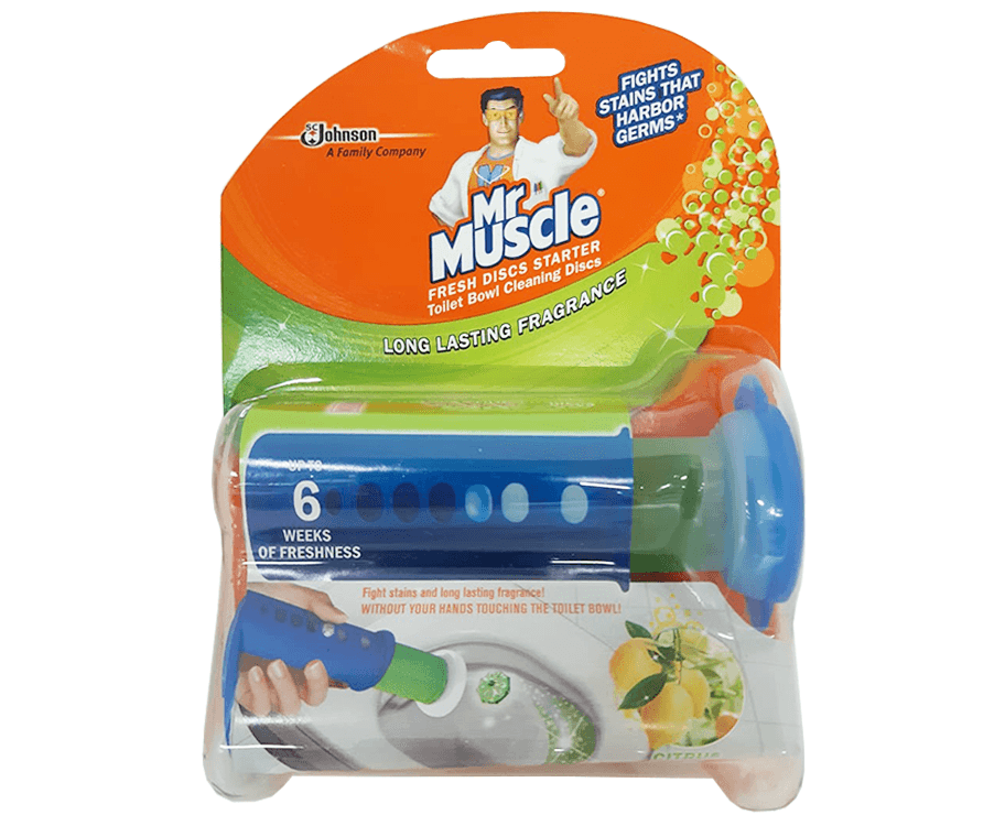 Mr. Muscle Fresh Discs Starter Toilet Bowl Cleaning Discs Citrus 38g