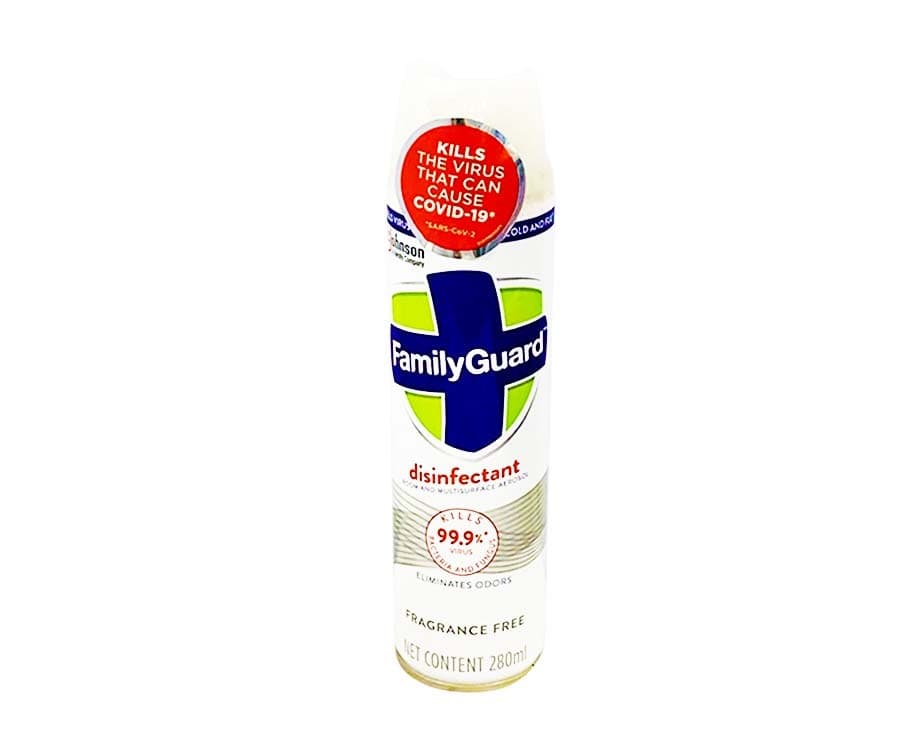 FamilyGuard Disinfectant Room and Multisurface Aerosol Fragrance Free 280mL