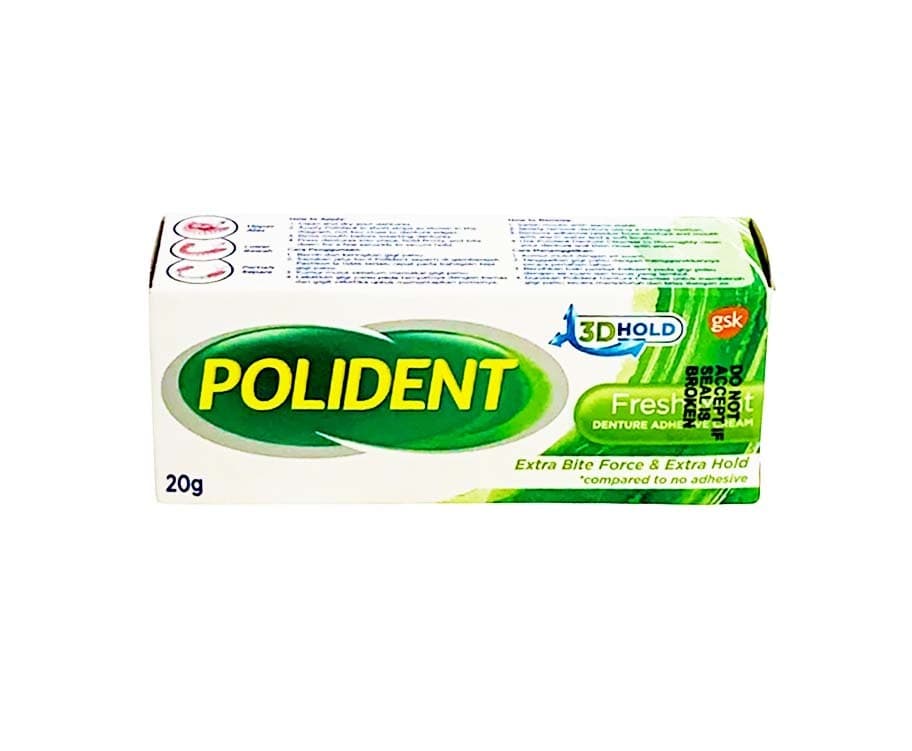 Polident Denture Adhesive Cream Fresh Mint 20g