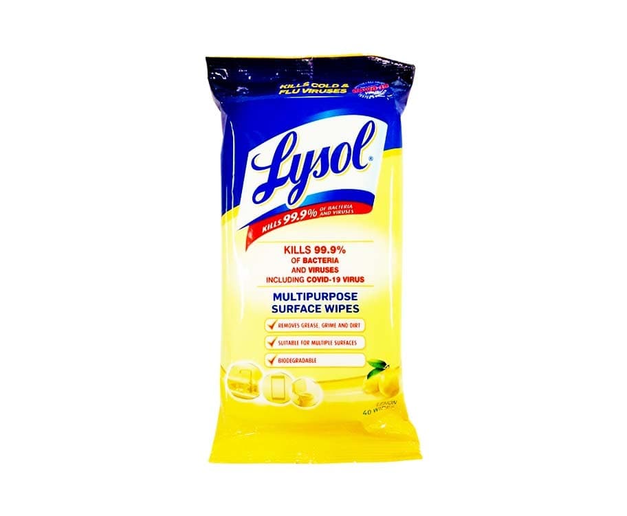 Lysol Mutipurpose Surface Wipes Lemon 40 Wipes