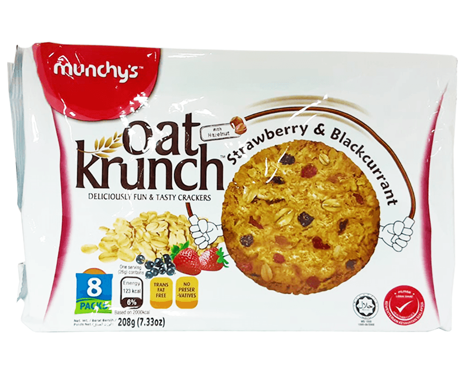 Munchy's Oat Krunch Strawberry & Blackcurrant With Hazelnut 208g