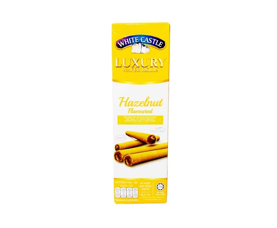 White Castle Luxury Wafer Rolls Hazelnut Flavored 90g