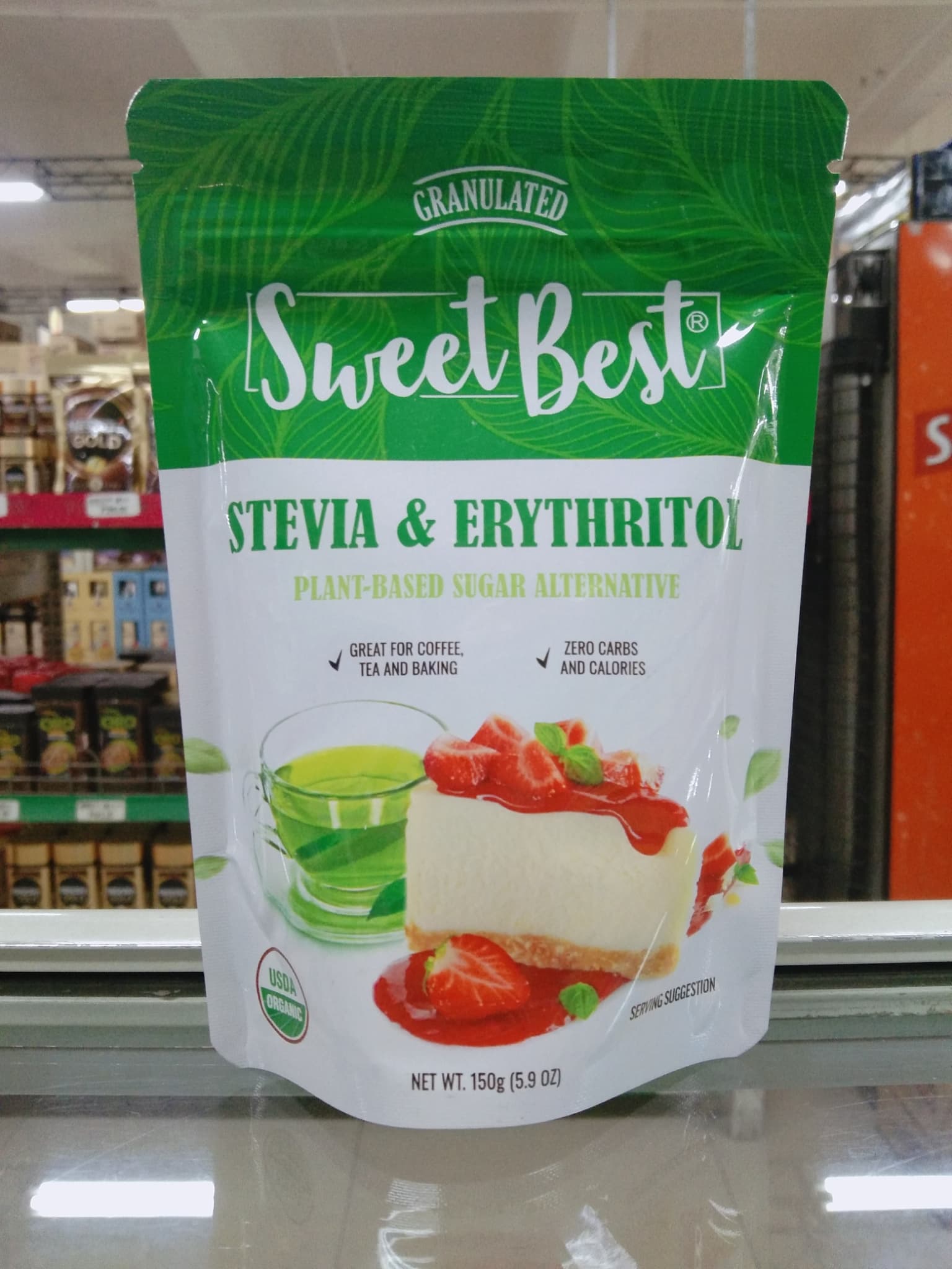 Sweet Best Granulated Stevia & Erythritol Plant-Based Sugar Alternative 150g