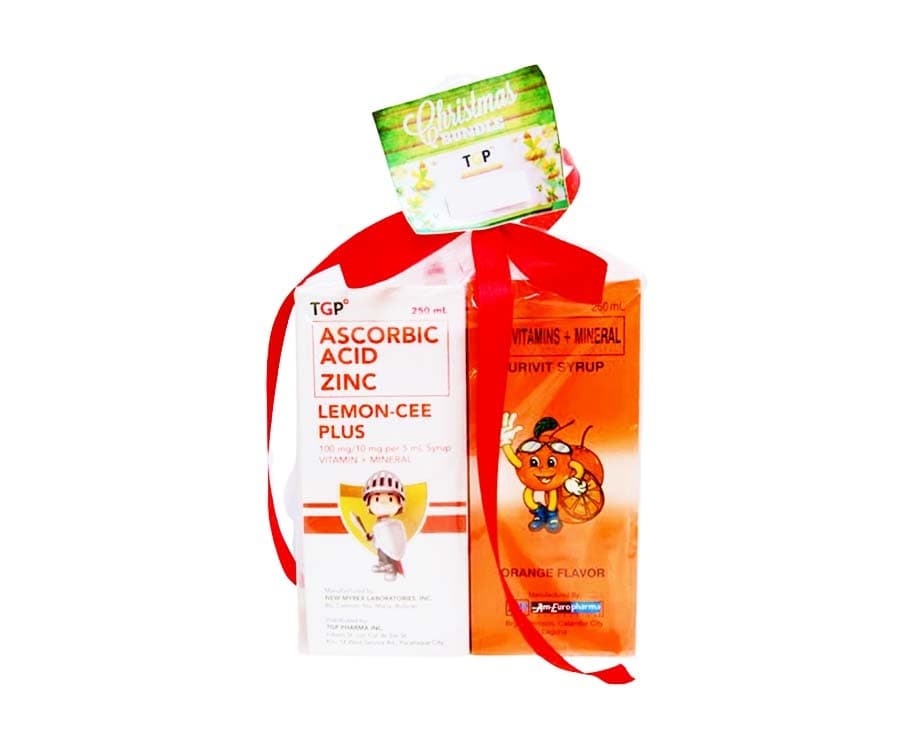 TGP Ascorbic Acid Zinc Lemon-Cee Plus 100mg/ 10mg per 5mL Syrup Vitamin + Mineral & Multivitamins + Mineral Eurivit Syrup Orange Flavor 250mL