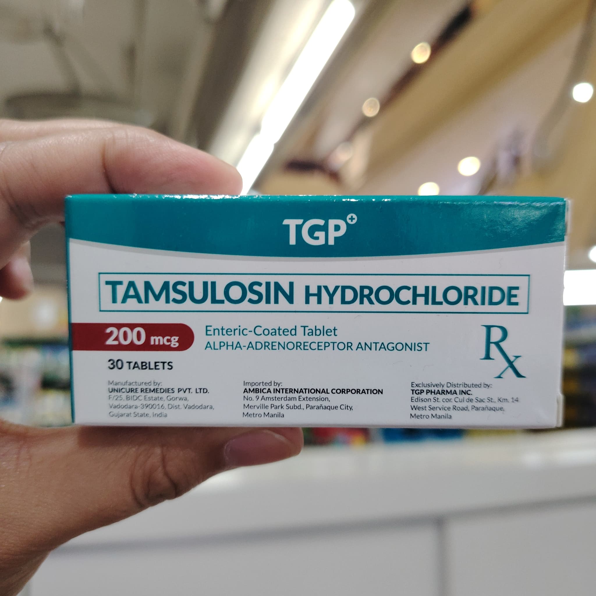 Tamsulosin Hydrochloride 200mcg