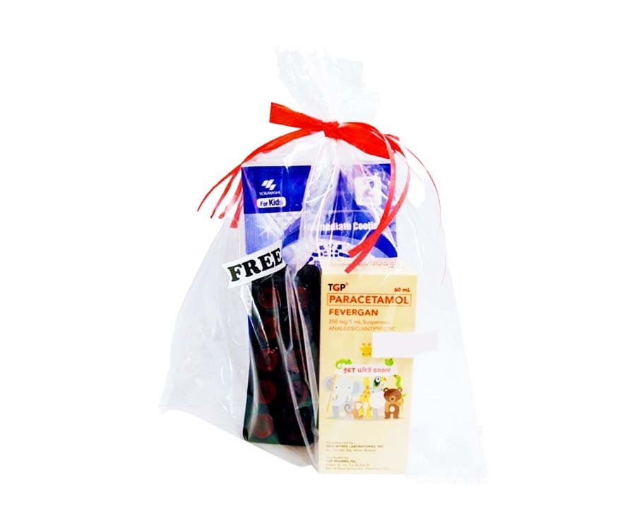 TGP Paracetamol Fevergan Syrup 60mL + Kool Fever for Kids + Free Ascorbic Acid 500mg Tablet